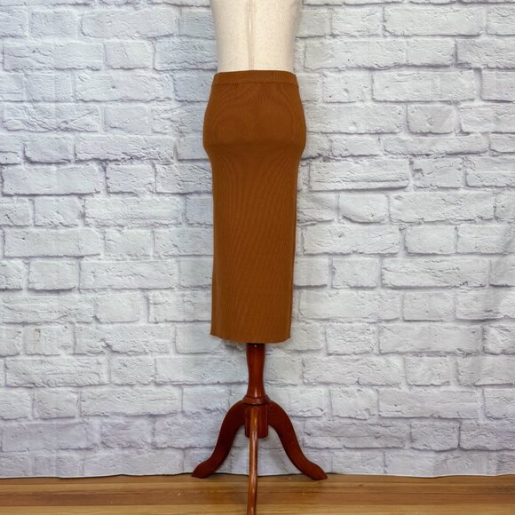 Alexia Admor Copper Ribbed Pencil Skirt - Picture 2 of 9